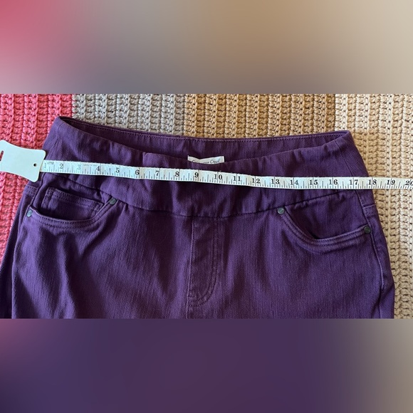 Coldwater Creek Dark Raspberry Knit Pull On Jeans Women’s 14P - Picture 3 of 10